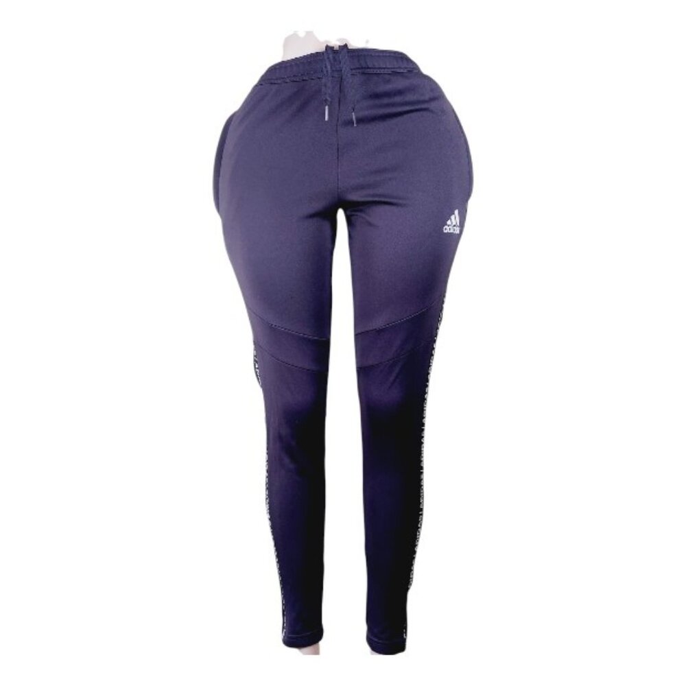 Adidas Women's Purple Black Tiro 19 Long Slim Elastic Waist Training Pants Sz S